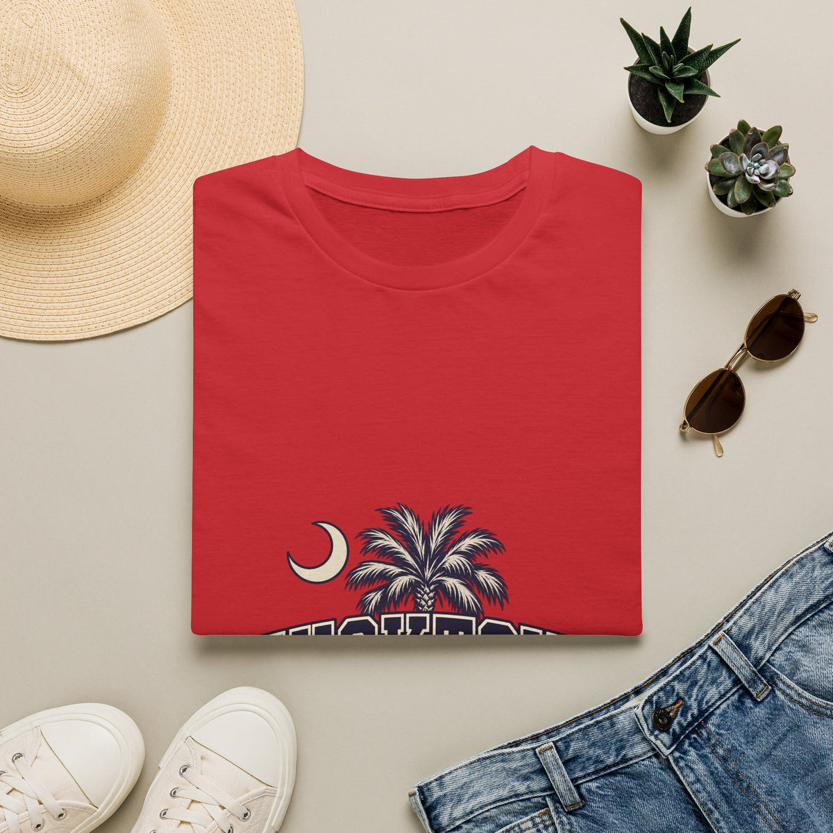 Chucktown Palm T-Shirt — Charleston Vintage Moon Graphic Tee