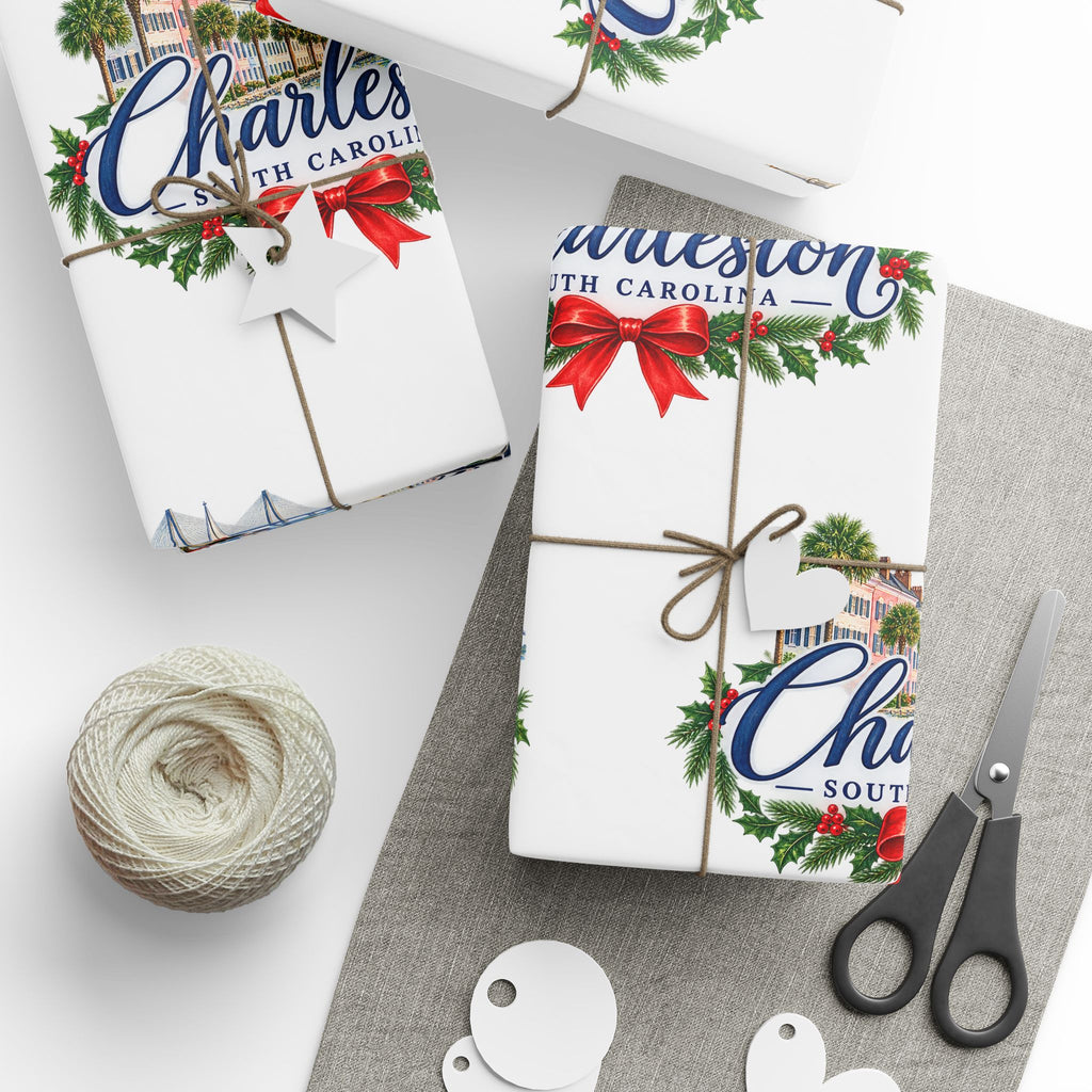 Charleston Holiday Wreath Wrapping Paper