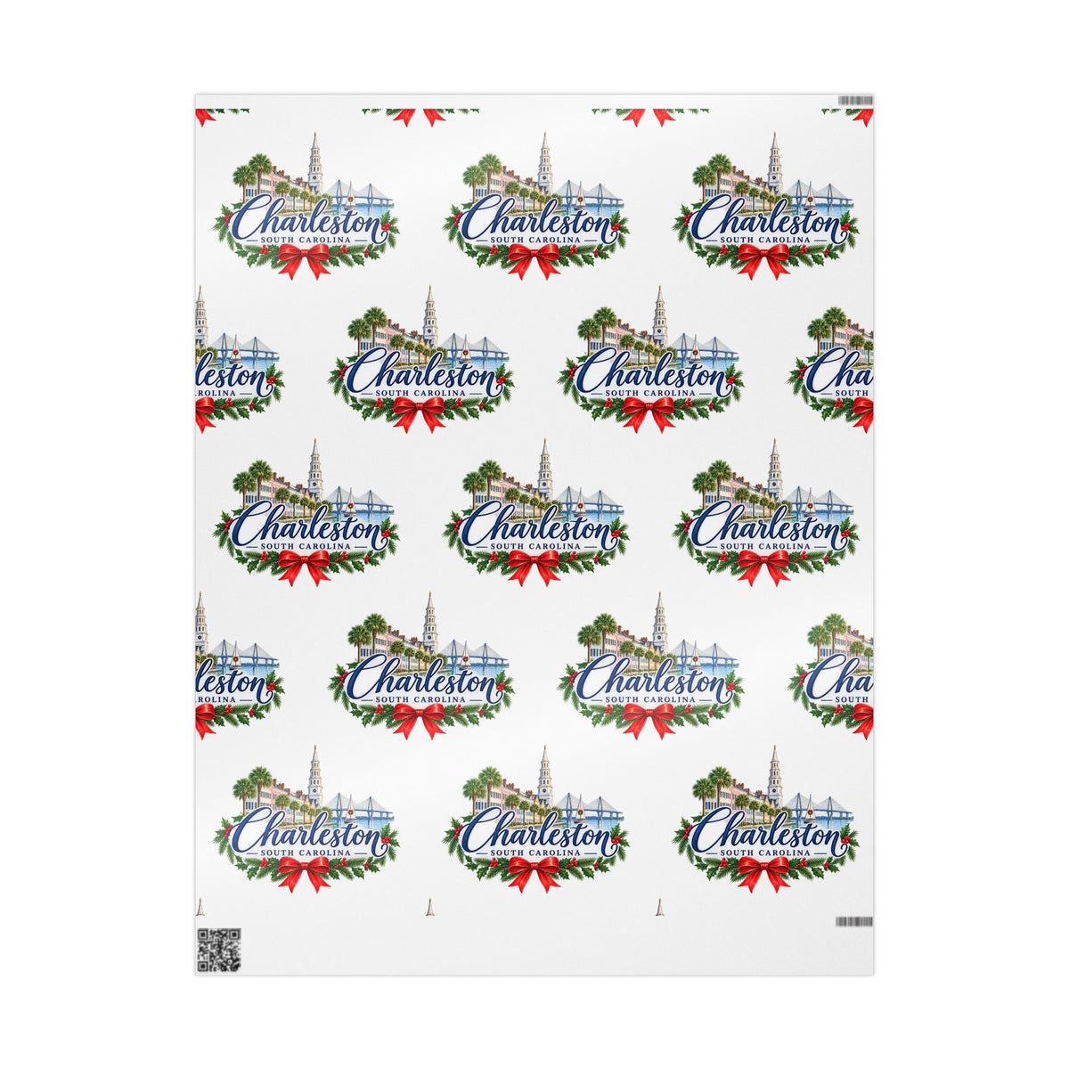 Charleston Holiday Wreath Wrapping Paper