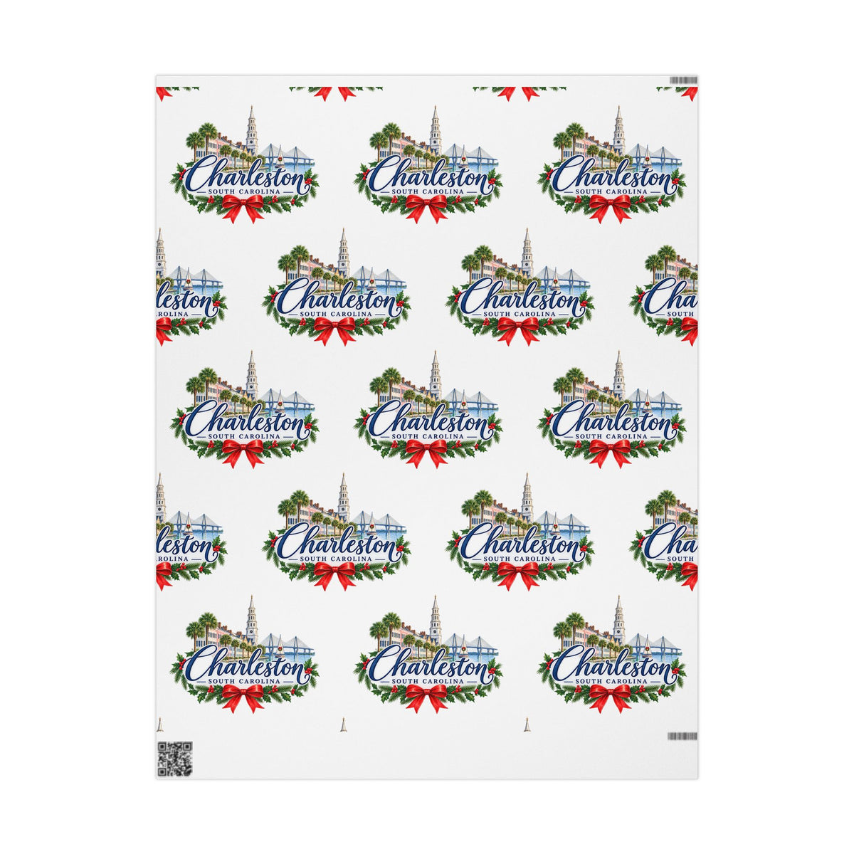 Charleston Holiday Wreath Wrapping Paper