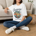 Costeira Charleston Retro Surf T-Shirt — Palm Tree & Surfboard Beach Tee