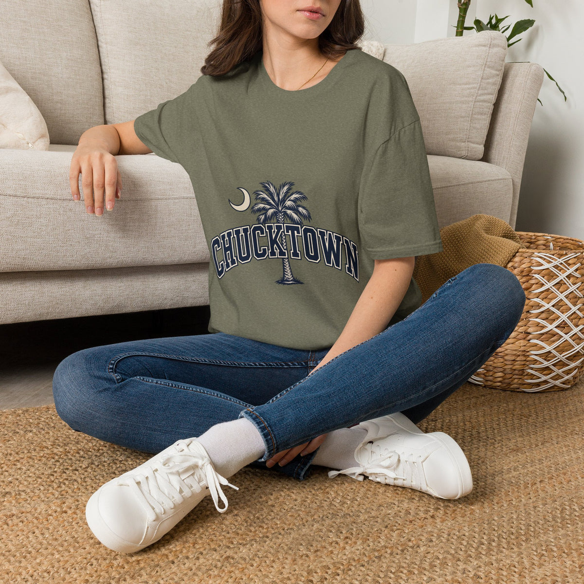 Chucktown Palm T-Shirt — Charleston Vintage Moon Graphic Tee