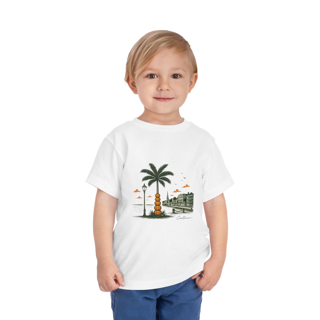 Toddler Tee — Coastal Palm Beachfront Illustration