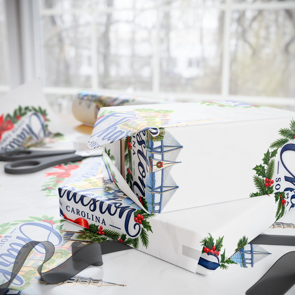Charleston Holiday Wreath Wrapping Paper