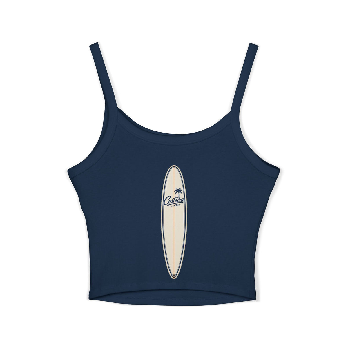 Spaghetti Tank Top – 'Costeira' Surf Graphic Crop Top