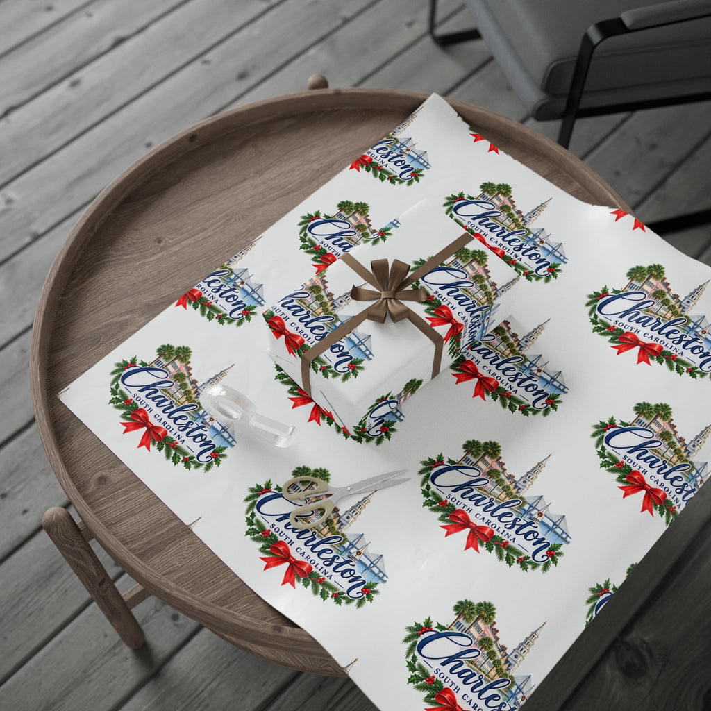 Charleston Holiday Wreath Wrapping Paper