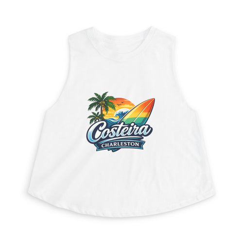 Coastal Charleston Crop Top — "Costeira" Surf Sunset Design