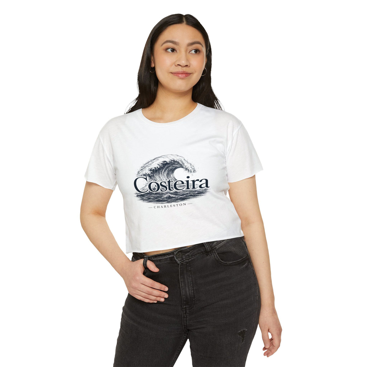 Costeira Charleston Wave Crop Top — Women's Festival Beach Tee