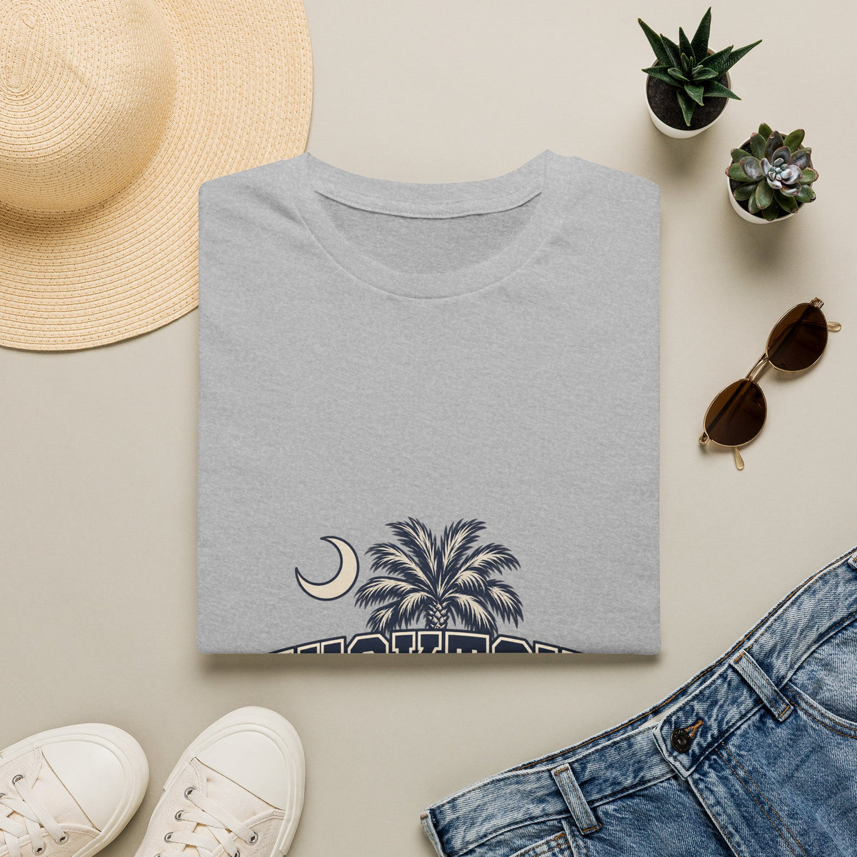 Chucktown Palm T-Shirt — Charleston Vintage Moon Graphic Tee