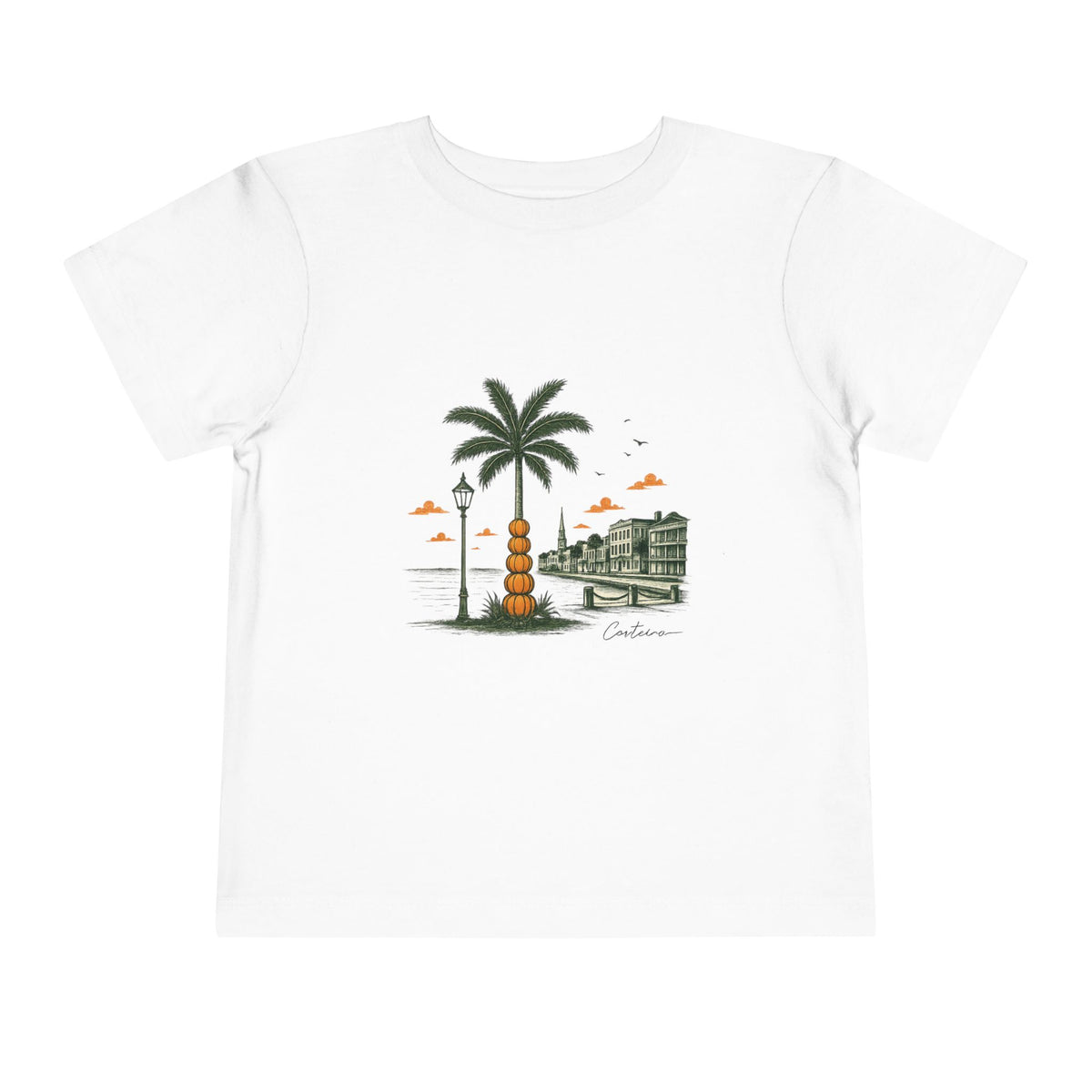 Toddler Tee — Coastal Palm Beachfront Illustration