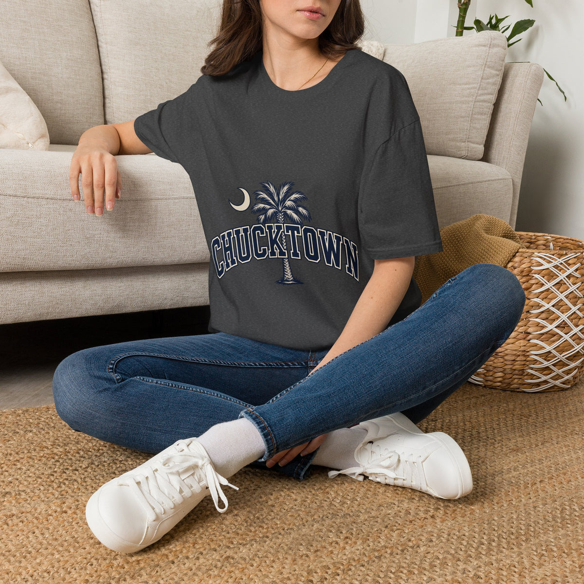 Chucktown Palm T-Shirt — Charleston Vintage Moon Graphic Tee