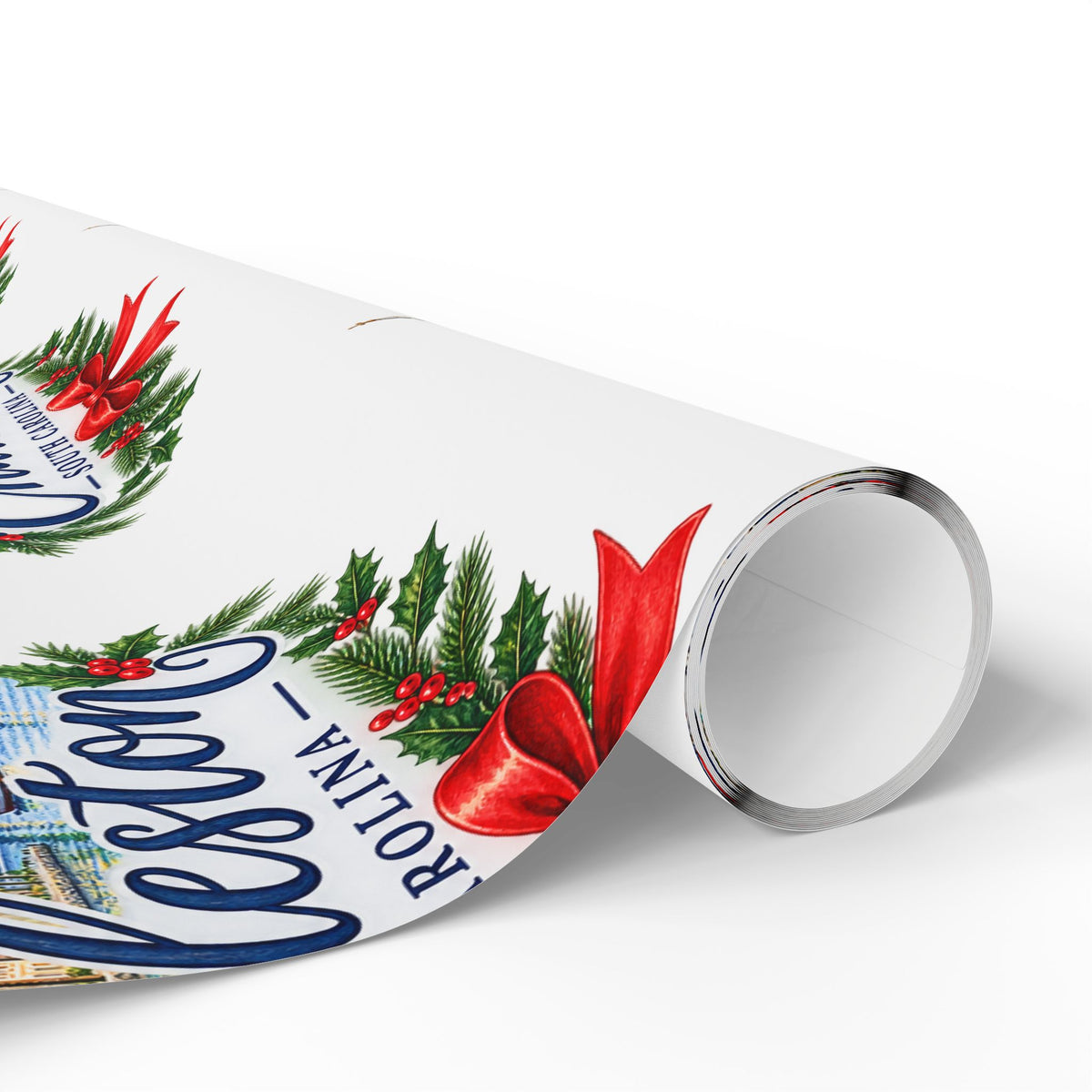 Charleston Holiday Wreath Wrapping Paper