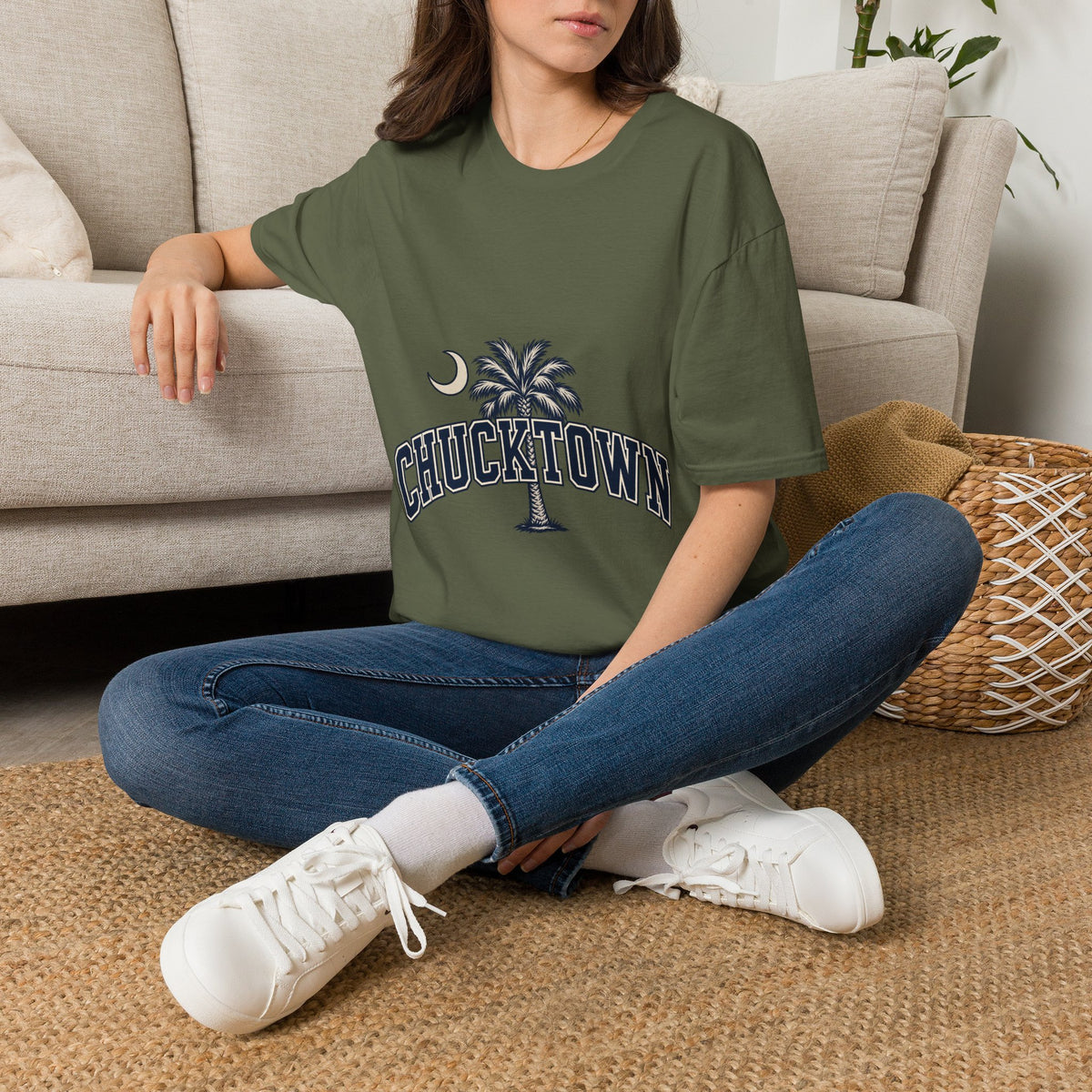 Chucktown Palm T-Shirt — Charleston Vintage Moon Graphic Tee