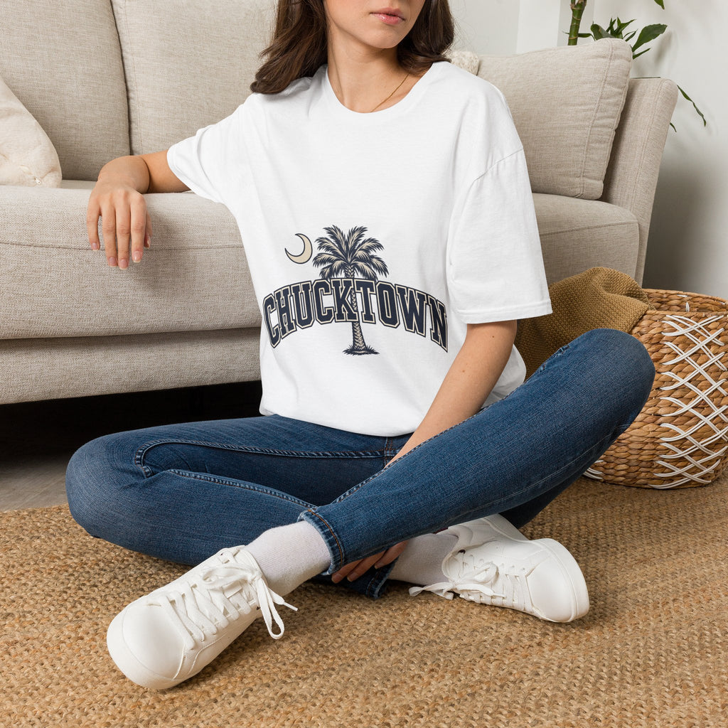 Chucktown Palm T-Shirt — Charleston Vintage Moon Graphic Tee