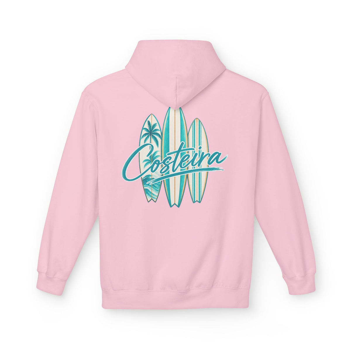 Surfboard Coastline Hoodie — "Costeira" Tropical Surf Graphic