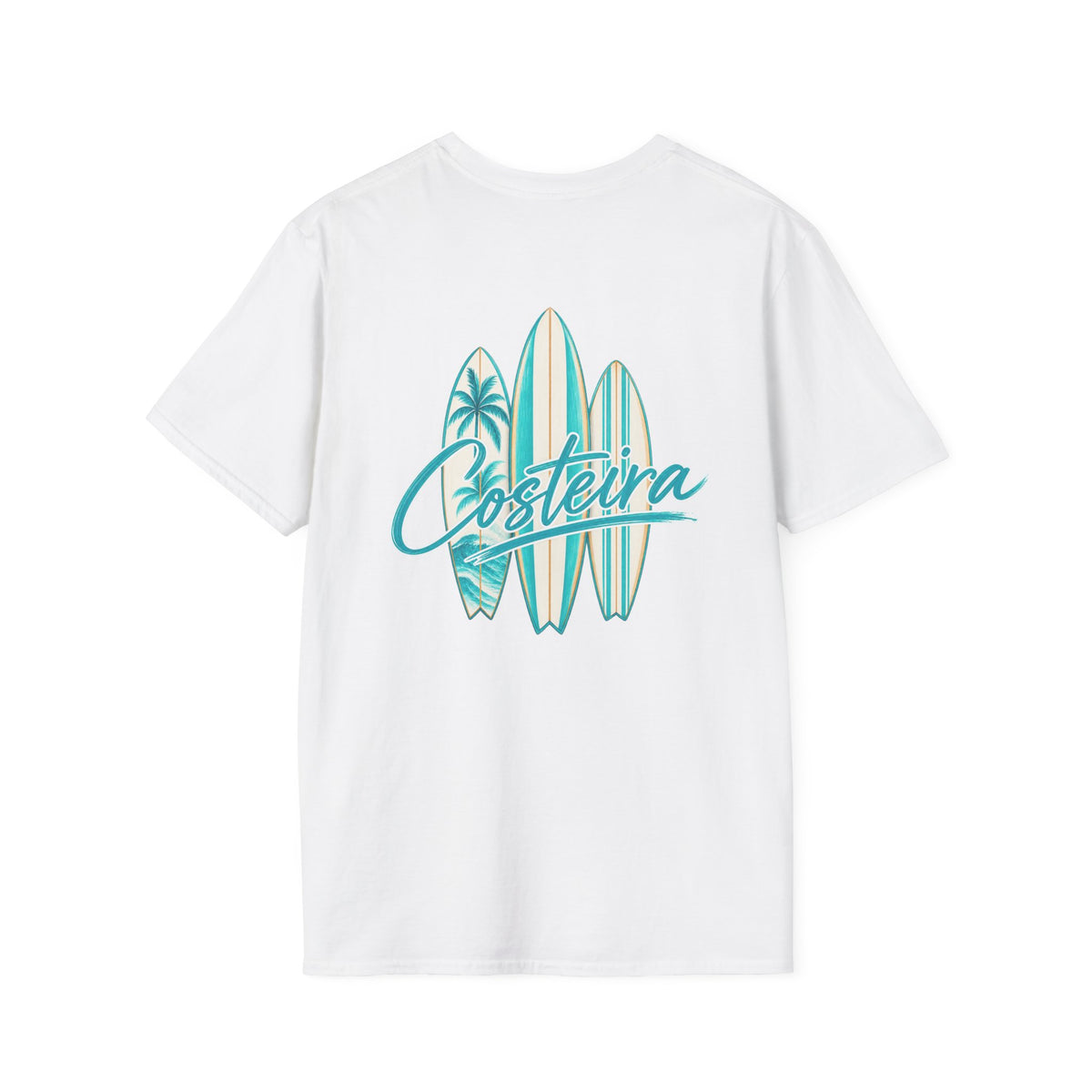 Costeira Surfboard Graphic T-Shirt — Tropical Beach Vibes