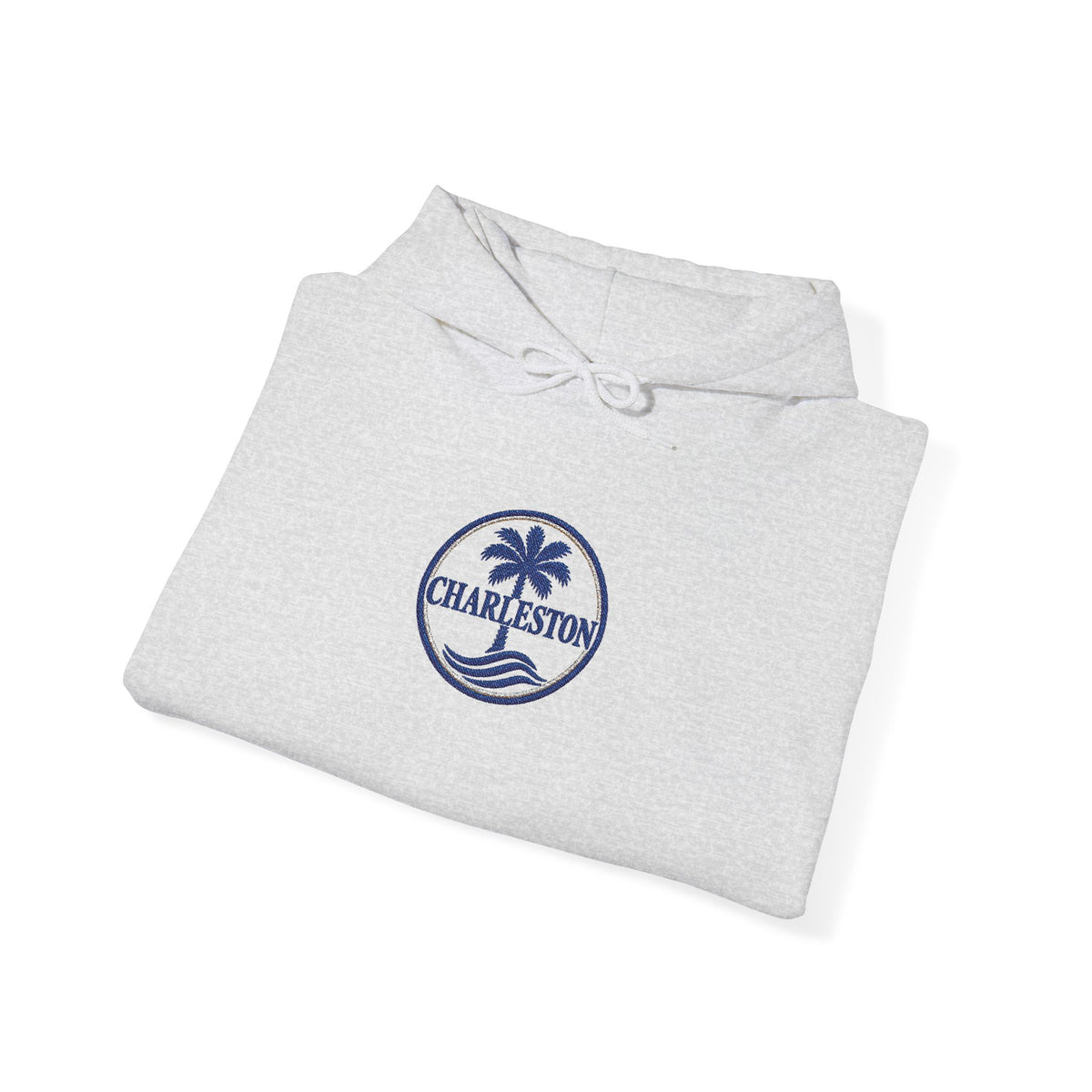 Embroidered Charleston Palm Hoodie - Vintage Beach Logo Sweatshirt