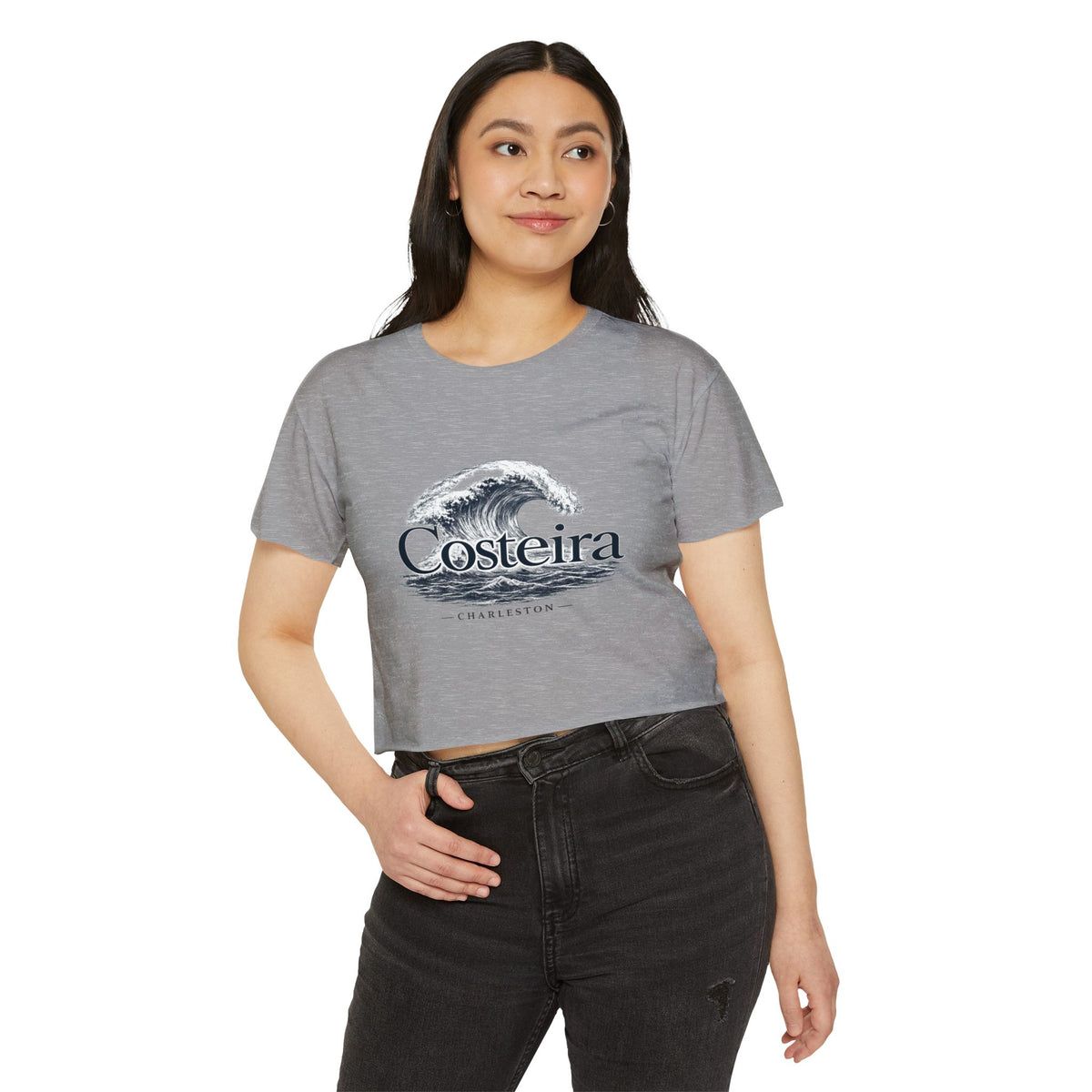 Costeira Charleston Wave Crop Top — Women's Festival Beach Tee