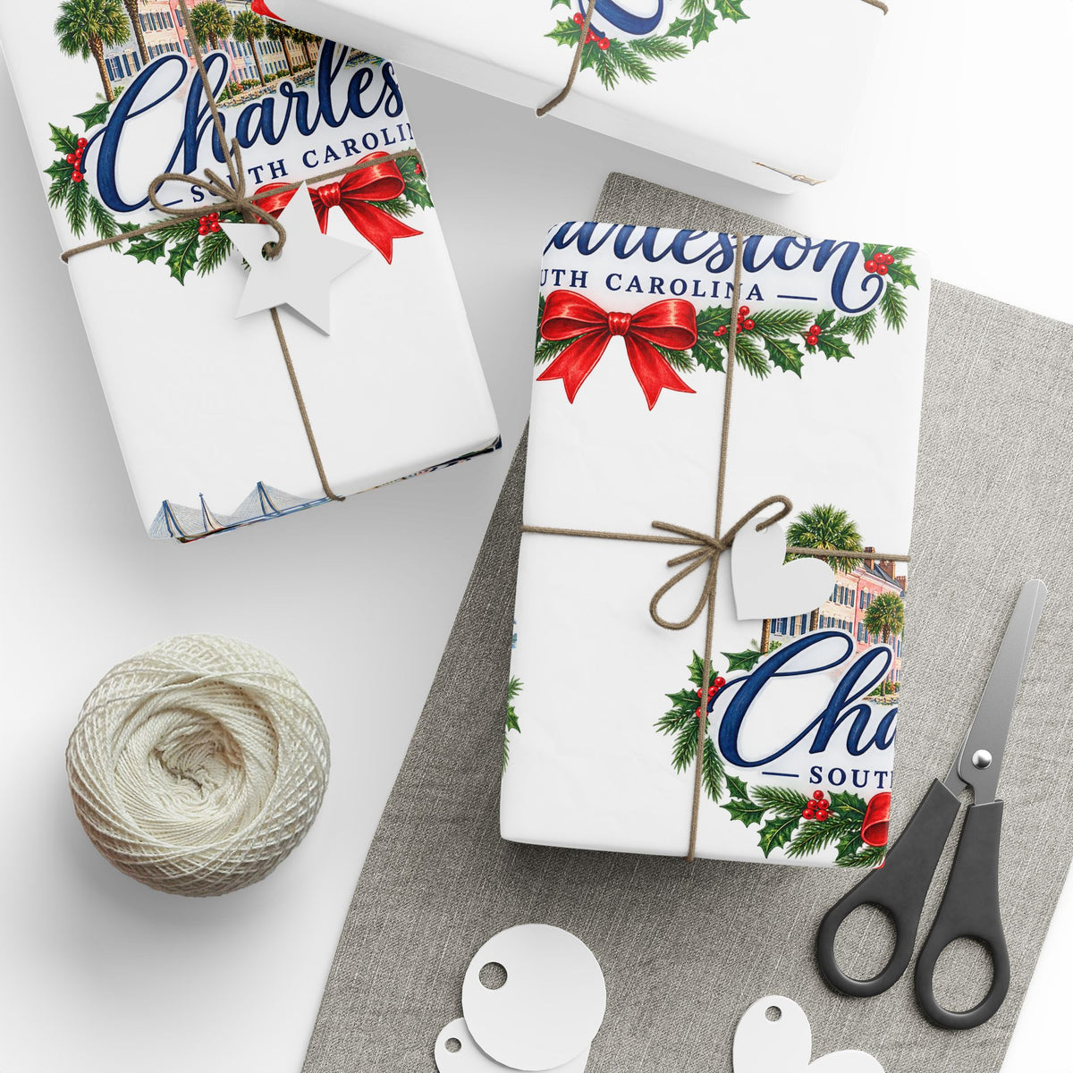 Charleston Holiday Wreath Wrapping Paper
