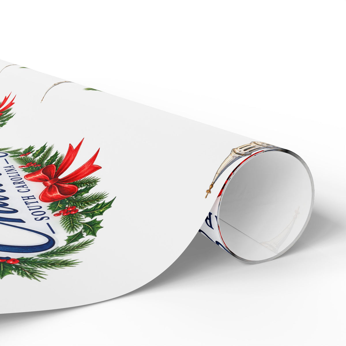 Charleston Holiday Wreath Wrapping Paper