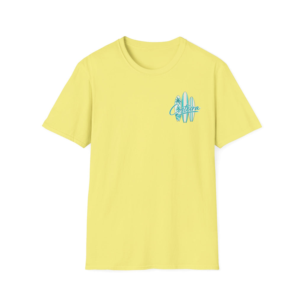 Costeira Surfboard Graphic T-Shirt — Tropical Beach Vibes