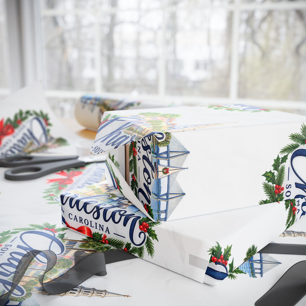 Charleston Holiday Wreath Wrapping Paper